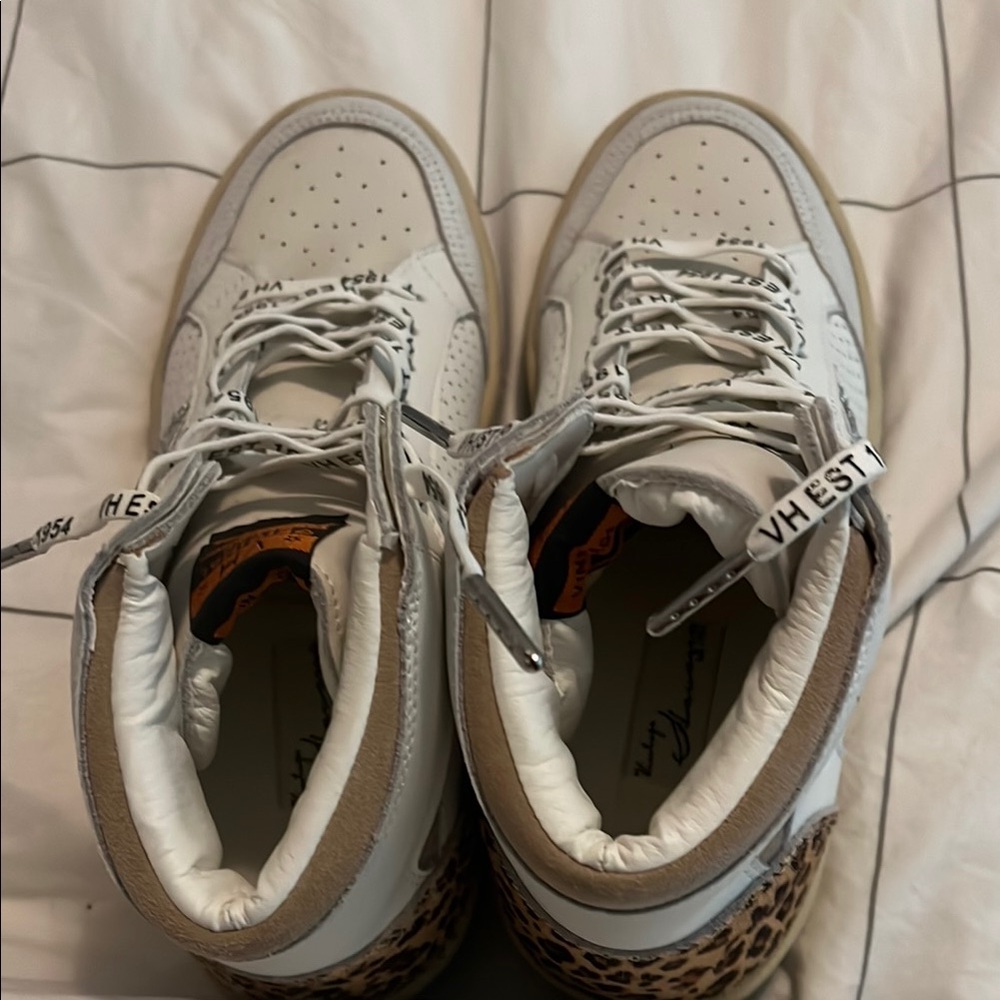 Vintage Havana High-Top Sneakers‎ with Perforated Design- Size 8.5